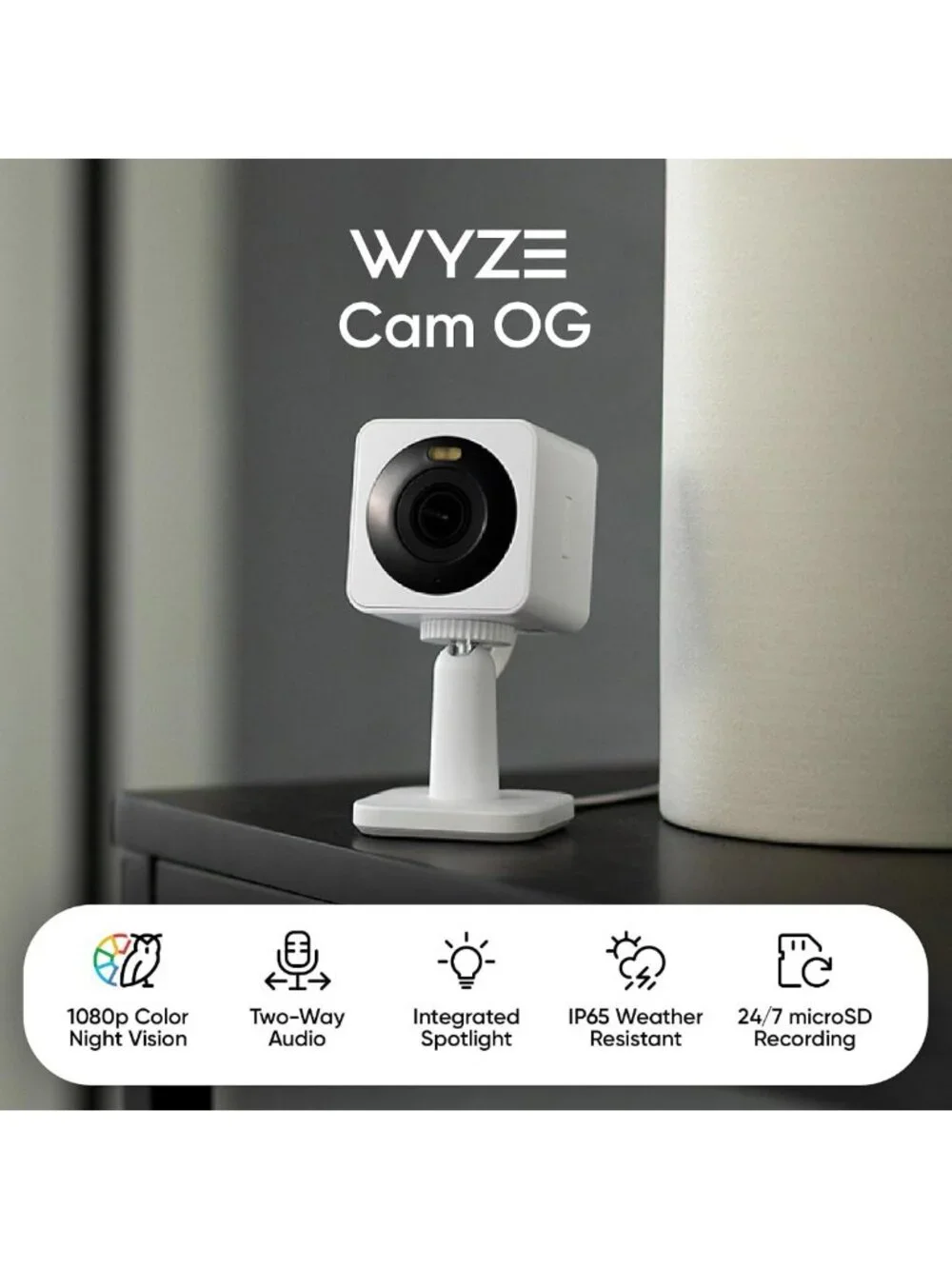 Indoor/Outdoor Security Cameras 2-Pack with Color Night Vision & Motion